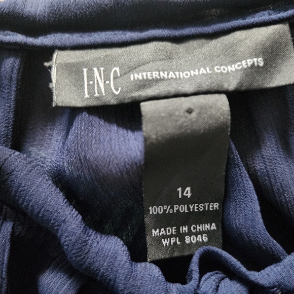 INC Navy Cold Shoulder Gold Sequin Tunic. - Picture 5 of 5